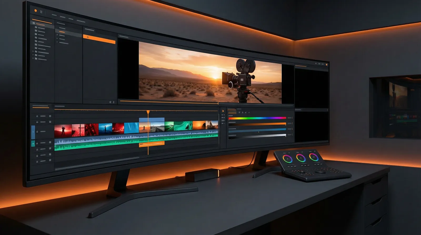 满冠娱乐 专业视频剪辑工作台界面